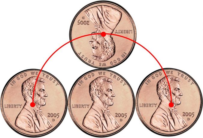 The red circle segment shows the way which the midpoint travels